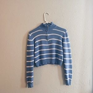 American Eagle Cropped Quarter-Zip Sweater